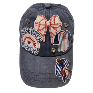 Denim Baseball Cap with Patches